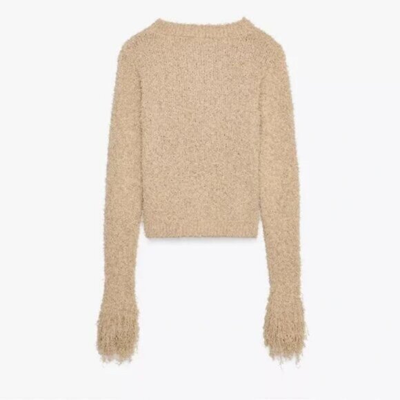 ZARA FRINGED KNIT JACKET - Picture 4 of 4